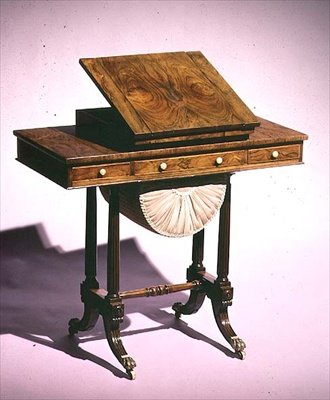 Work table with reading stand and backgammon board, mid 19th century by English School